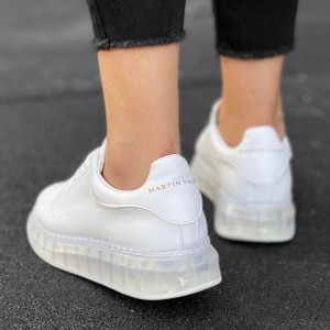 Sneakers O2 con suola trasparente Hype da donna bianche