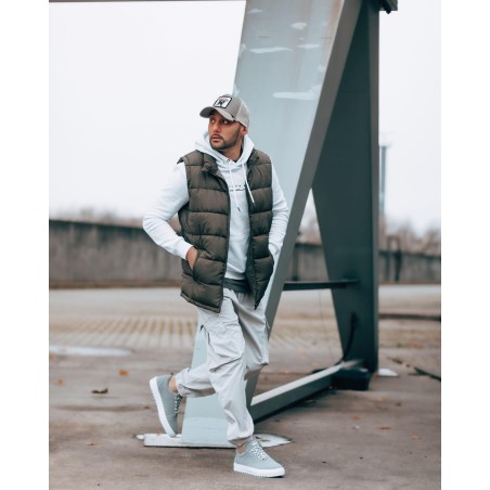 Uomo Basse In Pelle Scamosciata Sneakers Scarpe Grigio - 10