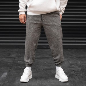 Men's Herringbone Jogger In Gray - 1