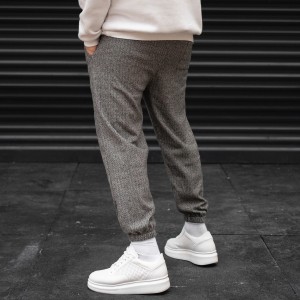 Men's Herringbone Jogger In Gray - 4