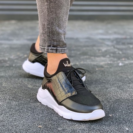 Men's Chunky Sneakers Turtle Casual Shoes Black