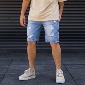 Men's Ripped Jeans Stonewashed Blue - 2