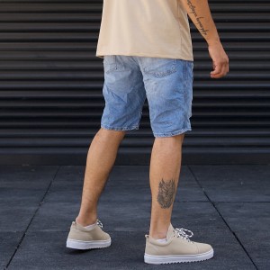 Men's Ripped Jeans Stonewashed Blue - 5