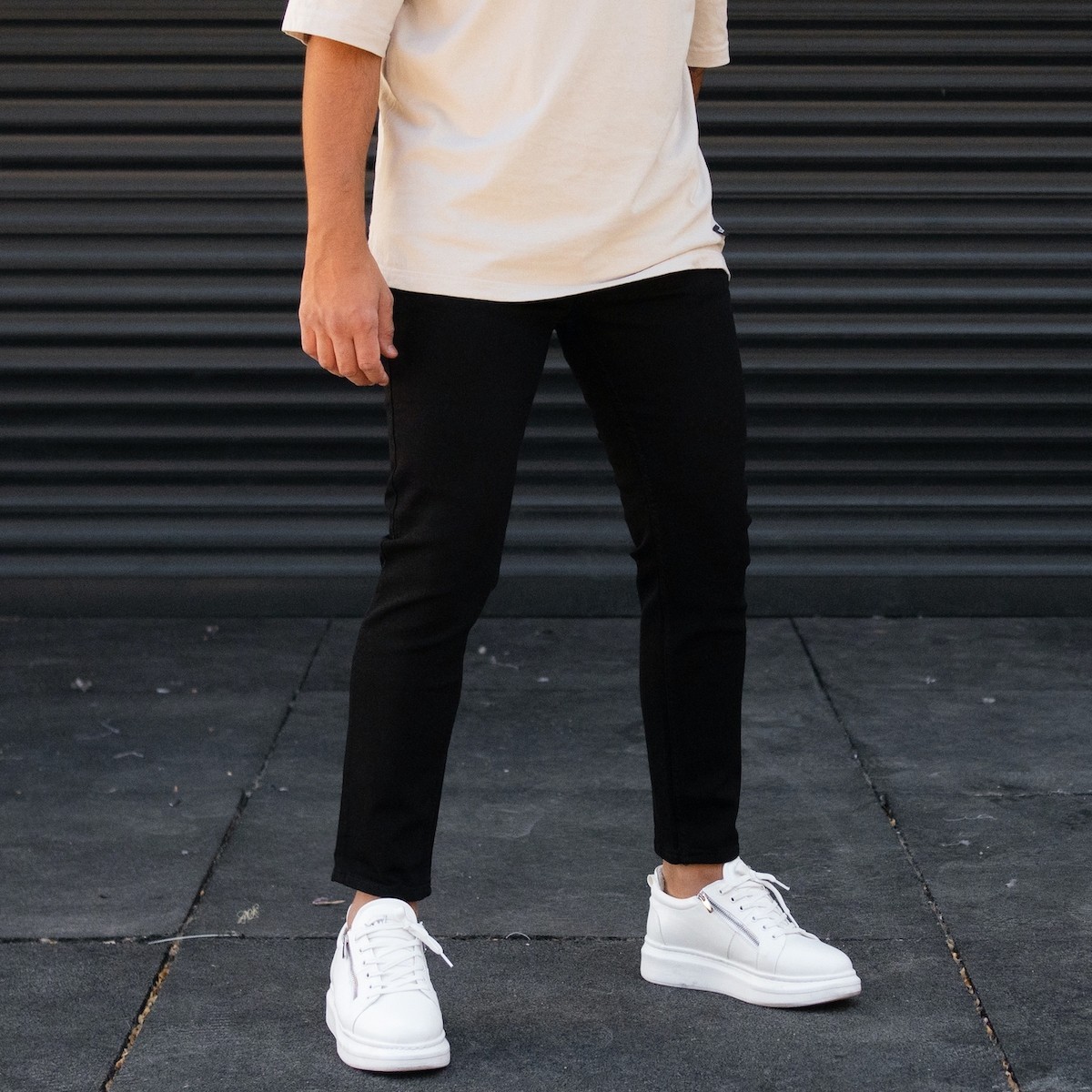 Men's Basic Skinny Jeans In Black
