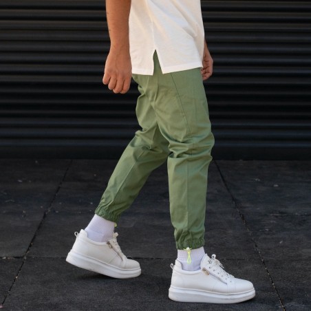 Men's Joggers In Green - 4