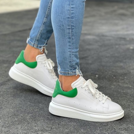 Hype Sole Sneakers in White-Partial Green - 3