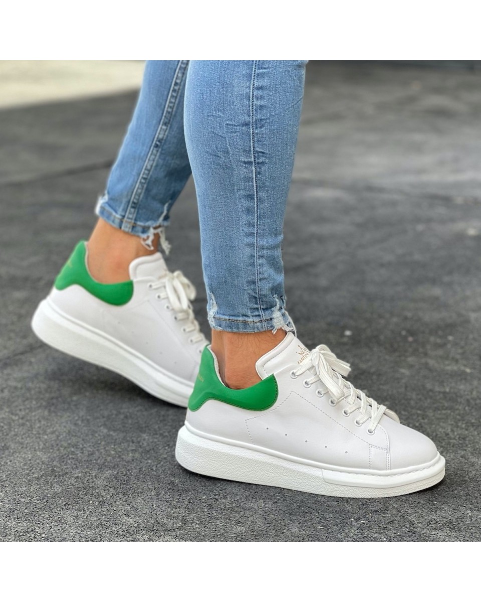 Hype Sole Sneakers in White-Partial Green - 3