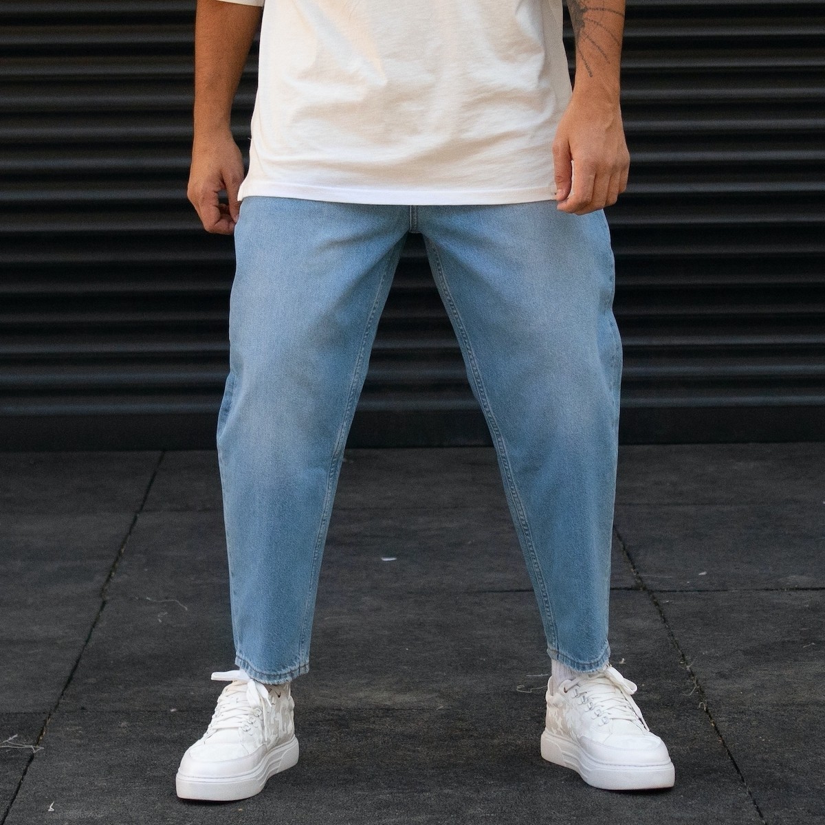 Men's Baggy Jeans Stoned Light Blue