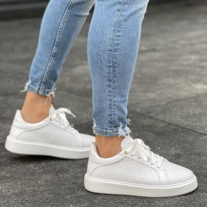 Herren Chunky Sneakers Mesh Designerschuhe in weiss - 2