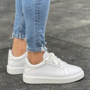 Herren Chunky Sneakers Mesh Designerschuhe in weiss - 3