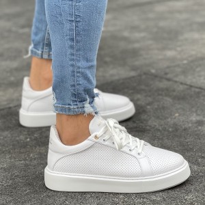 Herren Chunky Sneakers Mesh Designerschuhe in weiss - 4