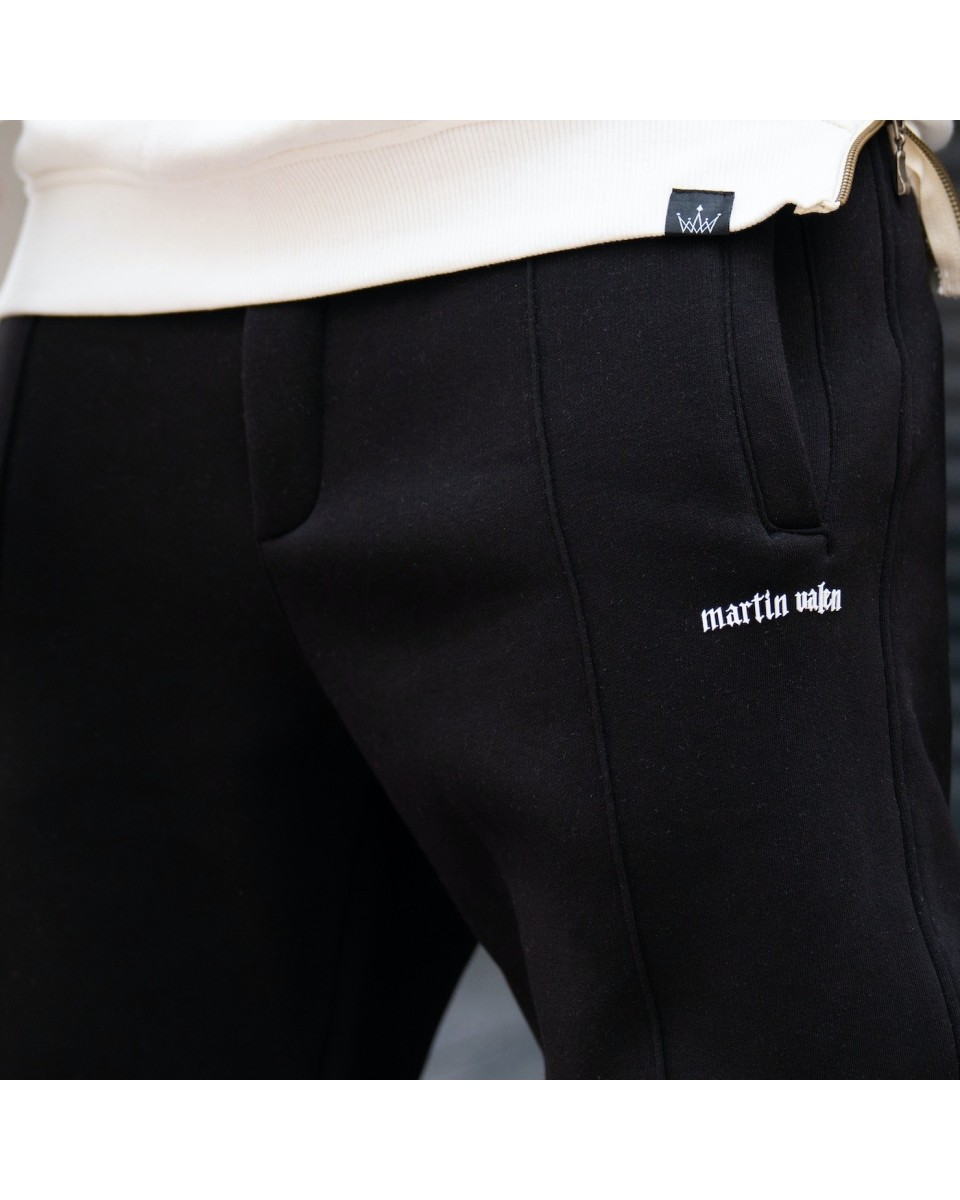 Men's Oversized Front Pintuck Jogger in Black - 6