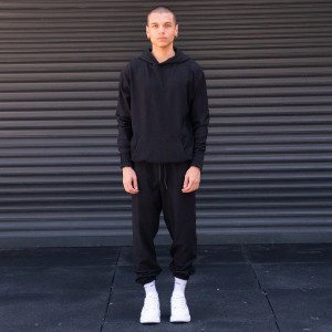 Men's Oversized Corduroy Black Tracksuit Set