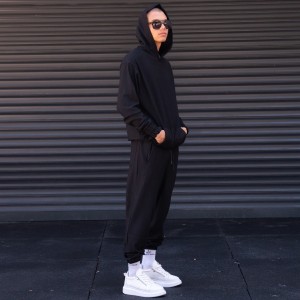 Men's Oversized Corduroy Black Tracksuit Set
