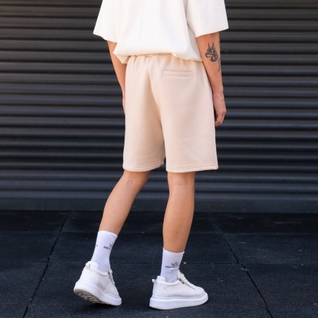 Men's Oversized Thick Fabric Beige Shorts - 6