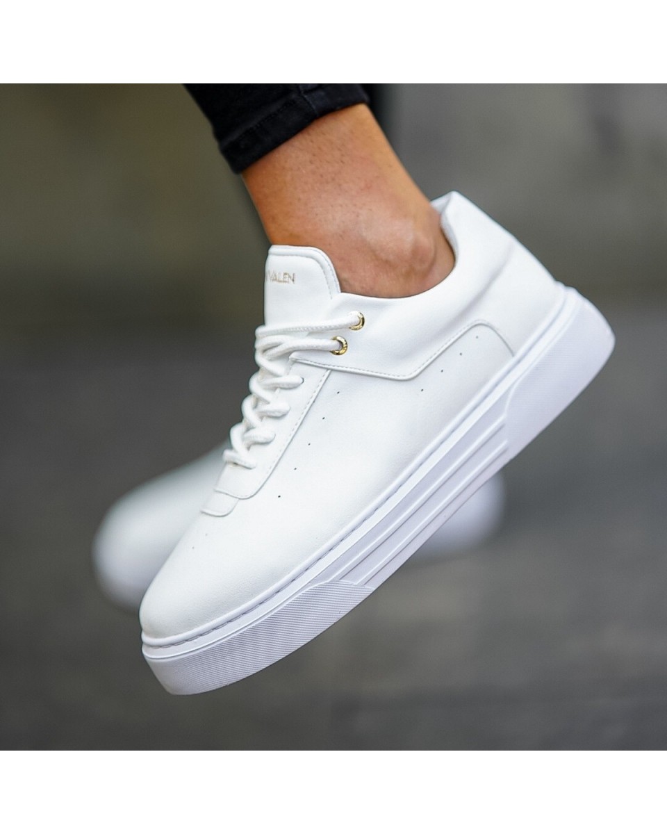 Men’s Casual Sneakers Breathable Shoes White - 5
