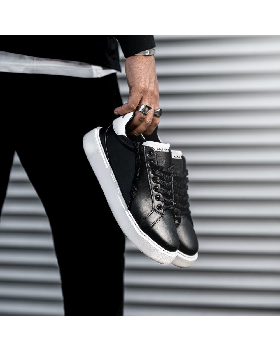 Men's Casual Sneakers Iconic Black-White - 1