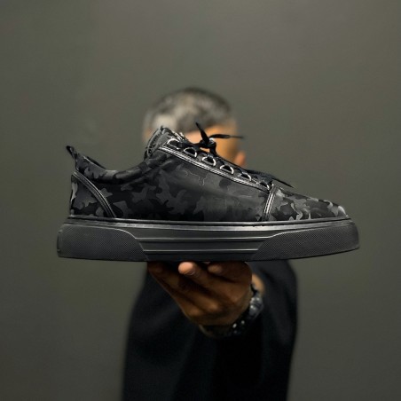 Men's Casual Sneakers Crowned Camouflage Black - 4