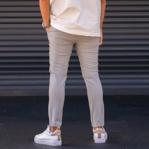 Men's Slim-Fit Lycra Gray Slacks