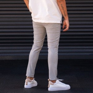 Men's Slim-Fit Lycra Gray Slacks