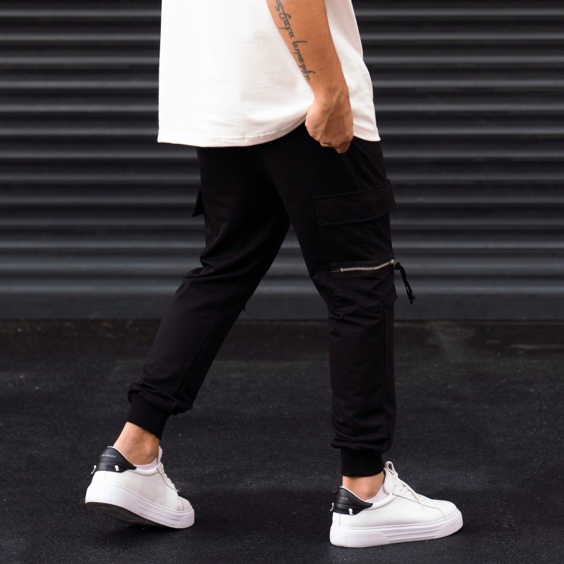 Oversized Black Jogger with Cargo Pockets