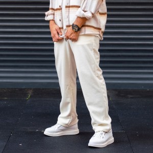 Oversized Baggy Cream Color Fleece Jogger - 1