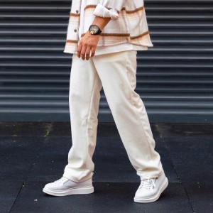 Oversized Baggy Cream Color Fleece Jogger - 3