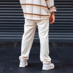 Oversized Baggy Cream Color Fleece Jogger - 5