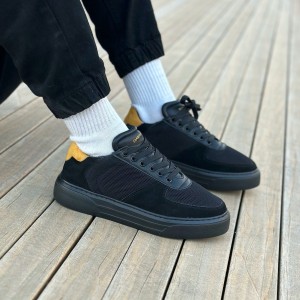 Moix Comfort Sport Trainers Mustard Black - 4