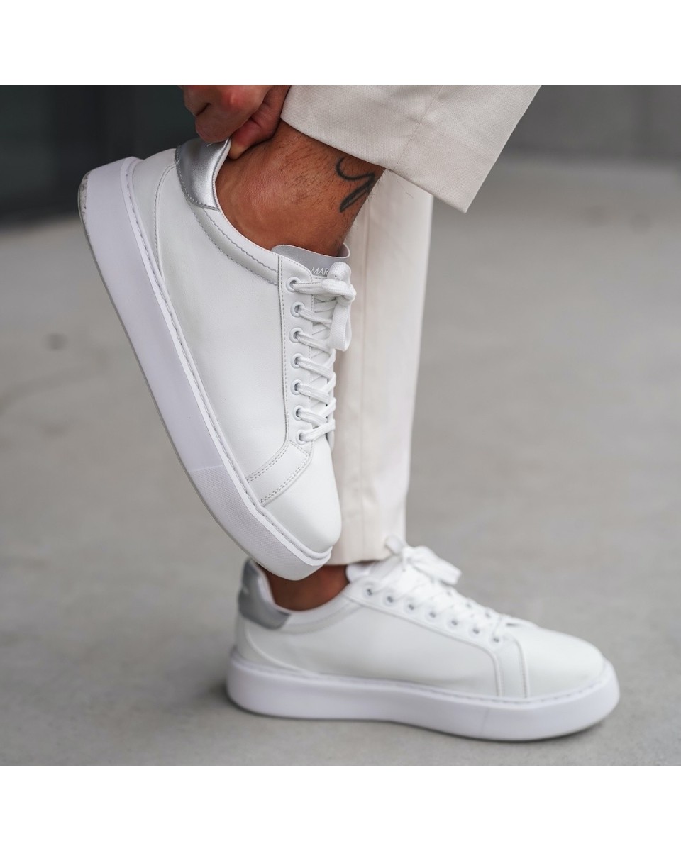 Lässige Herren-Sneaker Iconic Weiß-Grau