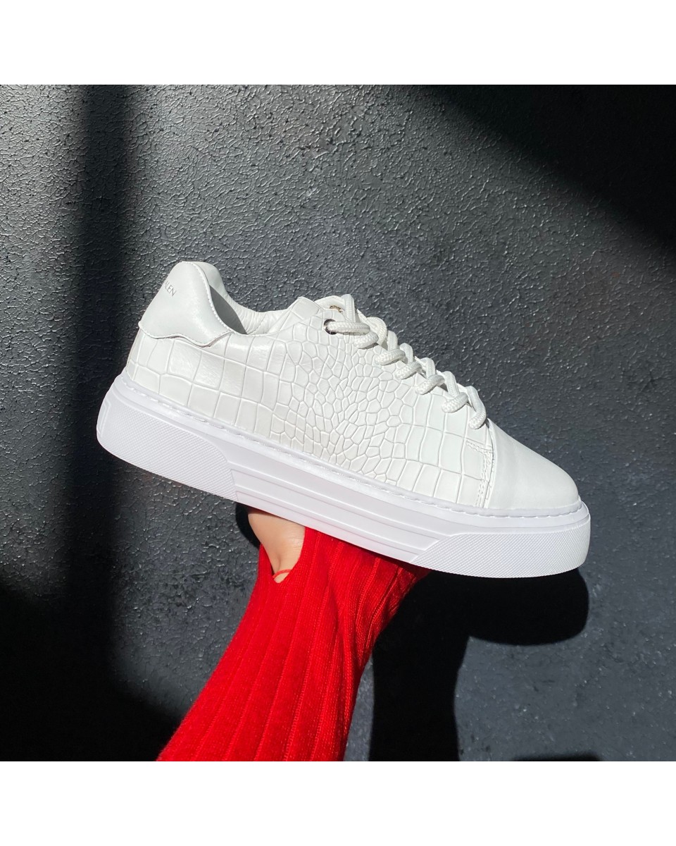 Rizz Lizz Echtleder-Sneaker in Weiß | Martin Valen