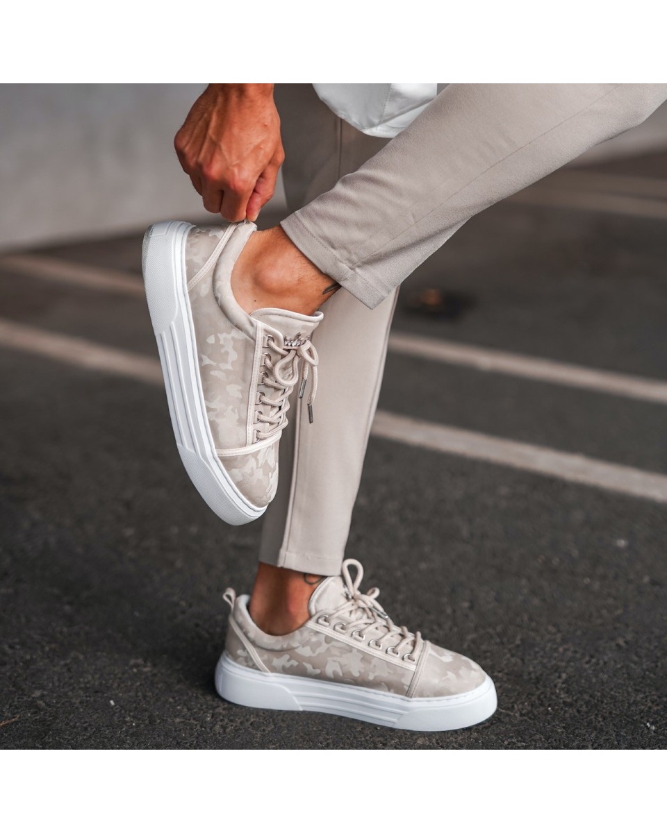 Zapatillas Bajas para Hombre Sneakers Corona Camuflaje Crema | Martin Valen
