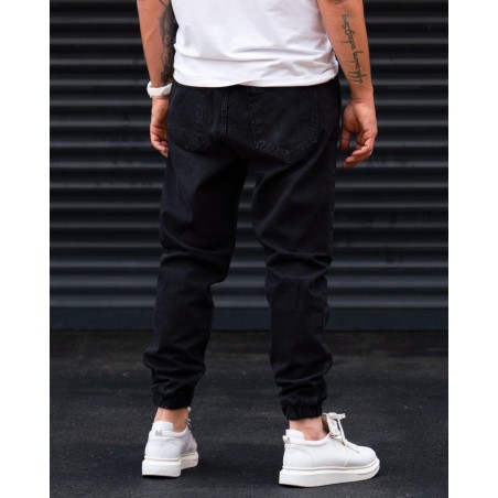 Oversized Denim Joggers in Washed Corded and Cuffed