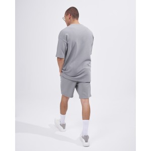 Men's Twill Short Tracksuit with Pocket Detail in Gray