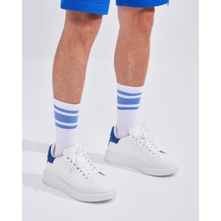 Zapatos V-Harmony para Hombres en Blanco con Tirador de Talón en Ante