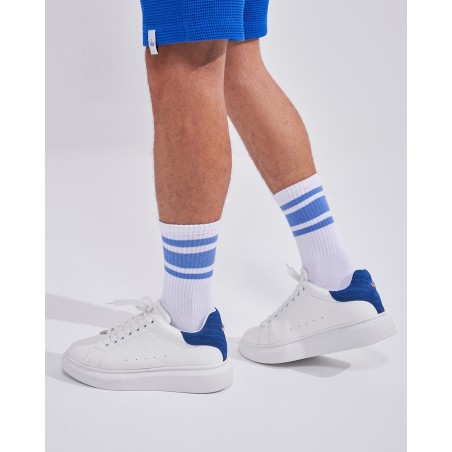 Zapatos V-Harmony para Hombres en Blanco con Tirador de Talón en Ante