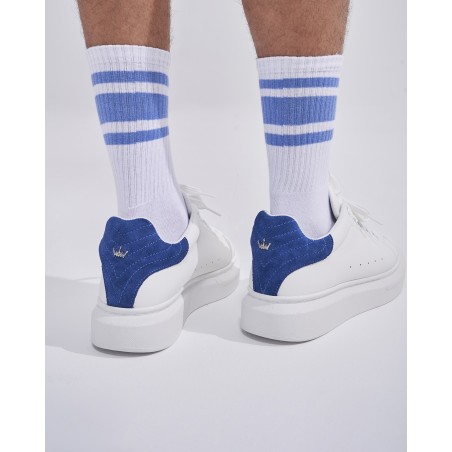 Zapatos V-Harmony para Hombres en Blanco con Tirador de Talón en Ante