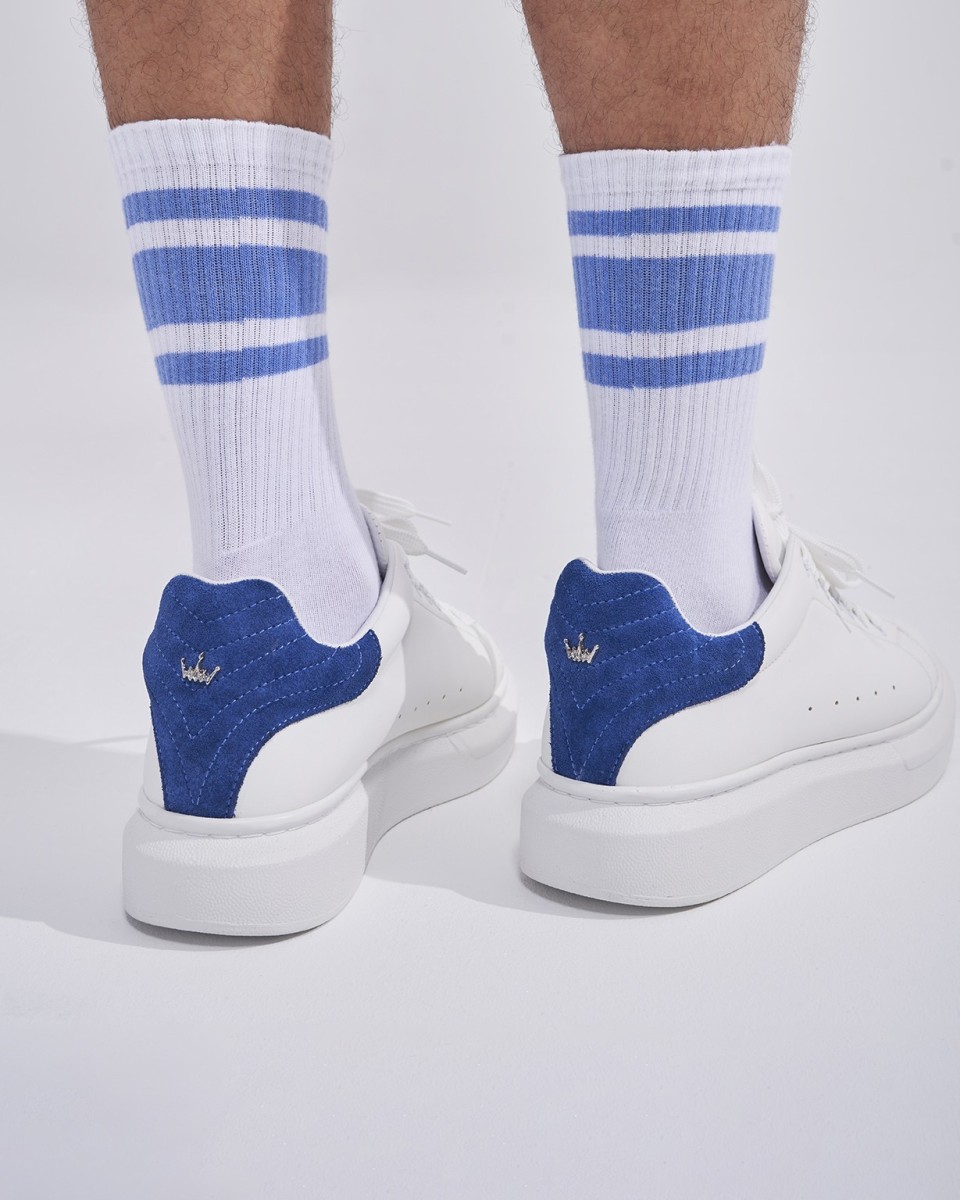 Zapatos V-Harmony para Hombres en Blanco con Tirador de Talón en Ante