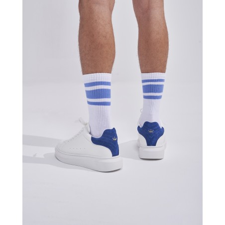 Zapatos V-Harmony para Hombres en Blanco con Tirador de Talón en Ante