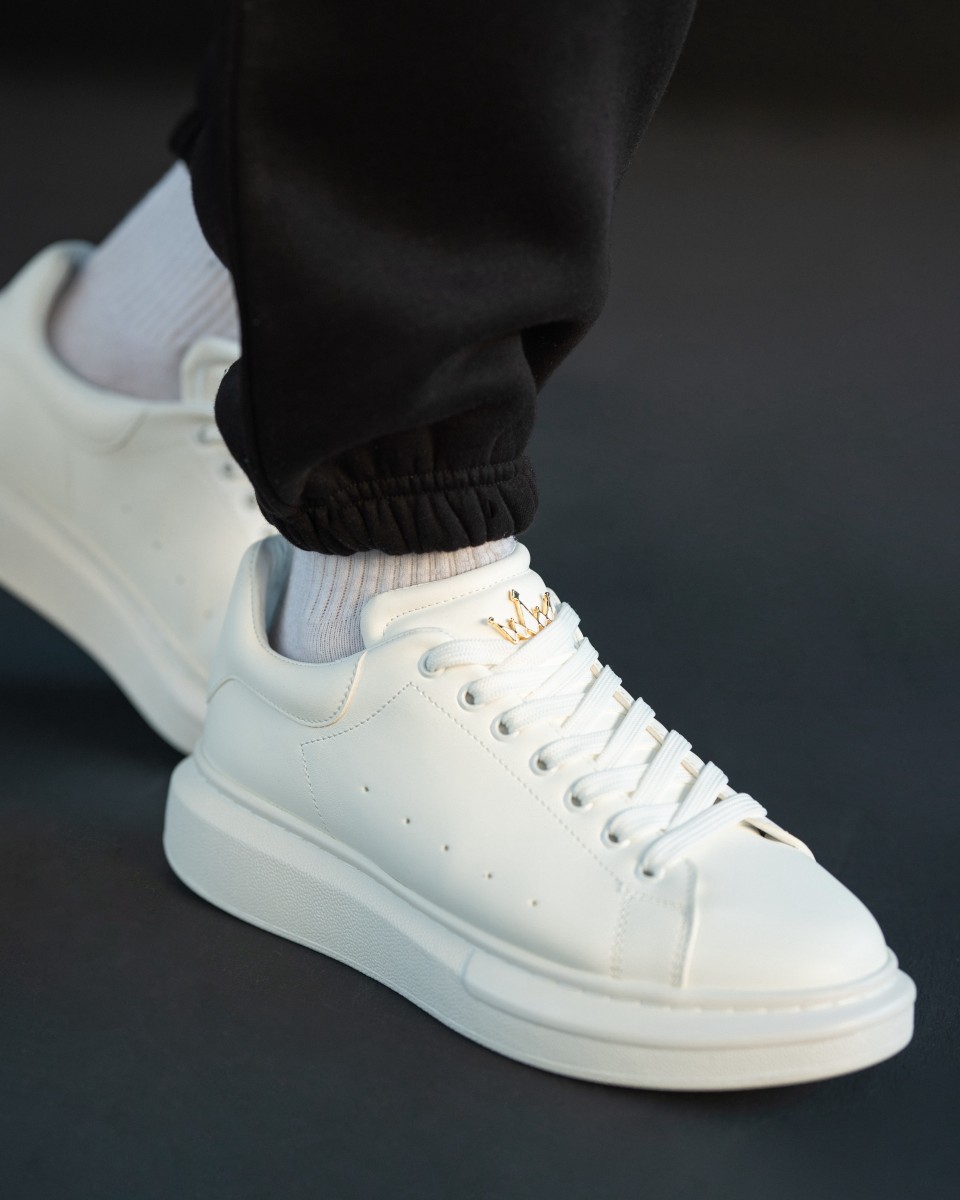 Zapatillas de Hombre con Suela Alta Coronada Blanco | Martin Valen
