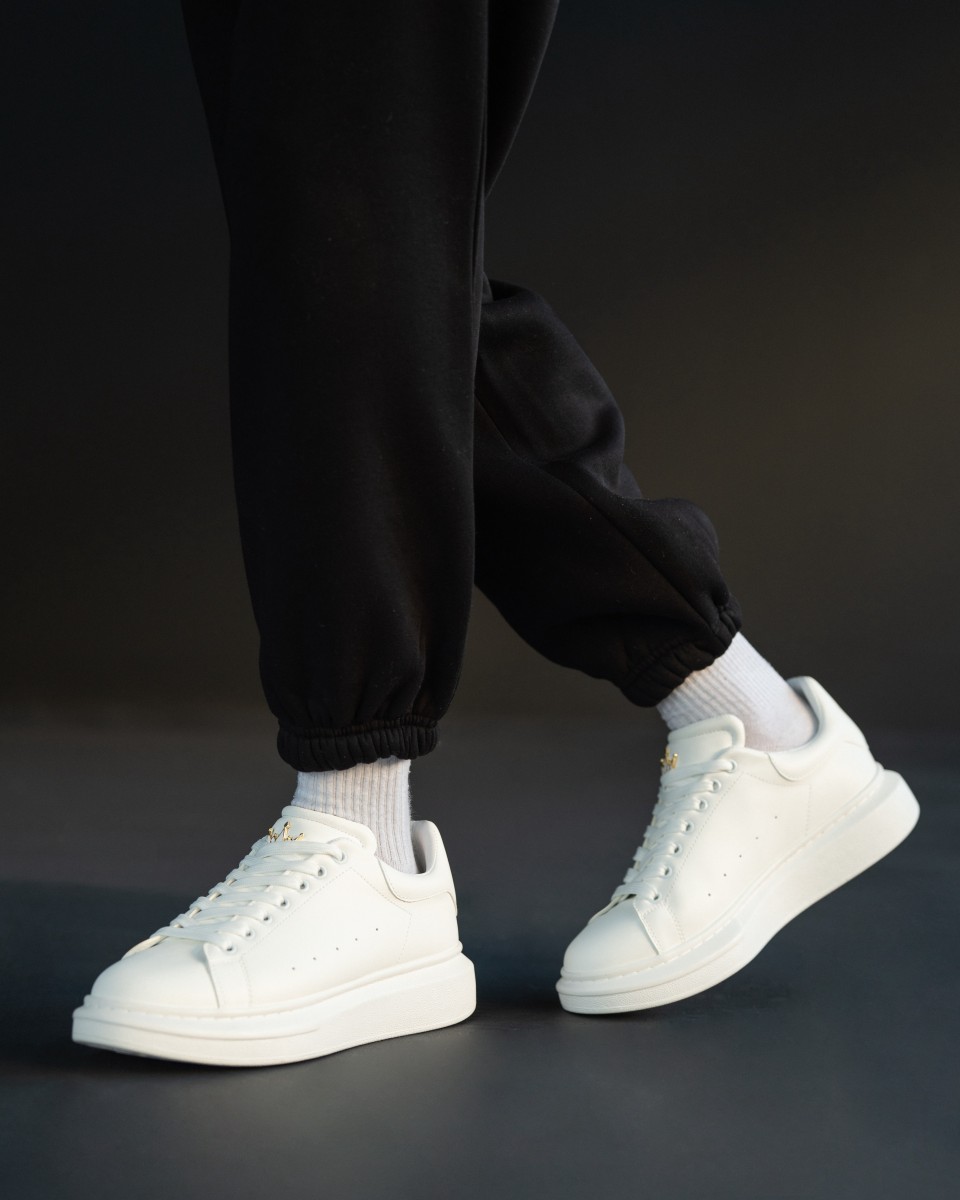 Zapatillas de Hombre con Suela Alta Coronada Blanco | Martin Valen