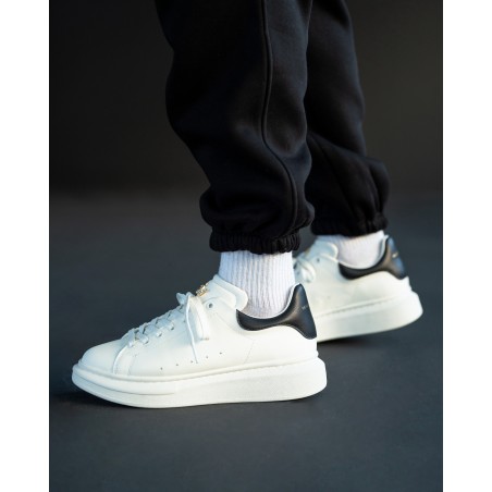 Hommes Chaussures Sneakers à Semelle Épaisse Couronnée Blanc-Noir | Martin Valen
