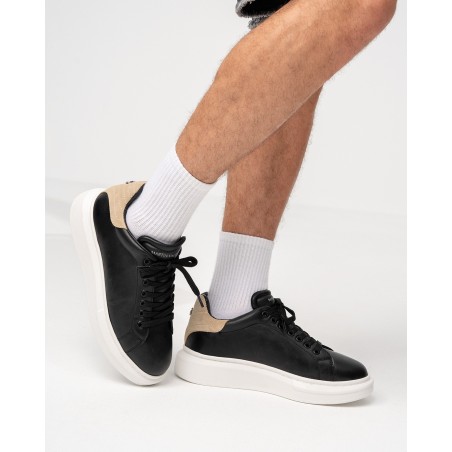 Scarpe Nero-Bianco da Uomo V-Harmony con Linguetta in Camoscio sul Tallone | Martin Valen