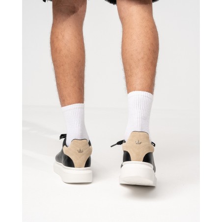 Scarpe Nero-Bianco da Uomo V-Harmony con Linguetta in Camoscio sul Tallone | Martin Valen