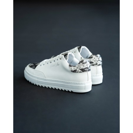 Heren Lage Sneakers met Slangenprint Designer Schoenen in Wit | Martin Valen
