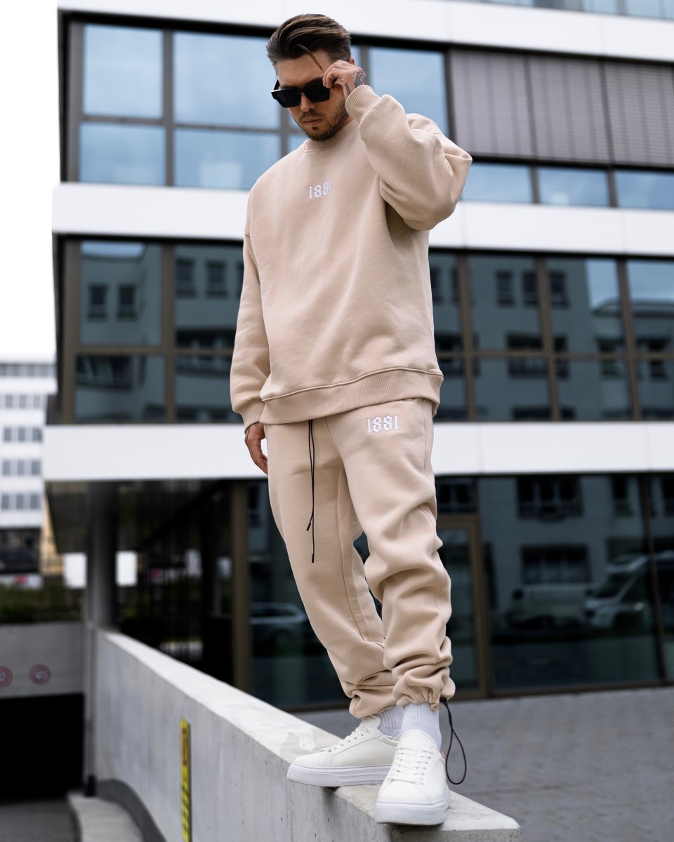 1881 Designer 3D bestickter Oversized-Sweatshirt-Trainingsanzug | Martin Valen