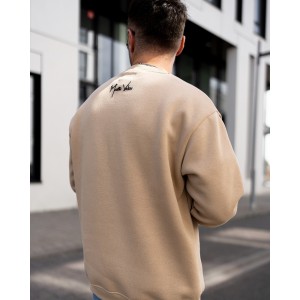 Men's Oversized Cream Sweatshirt Minimal Art  | Martin Valen