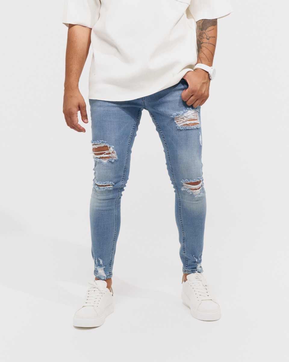 Men’s Slim Fit Vintage Ripped Denim Jeans | Martin Valen 2