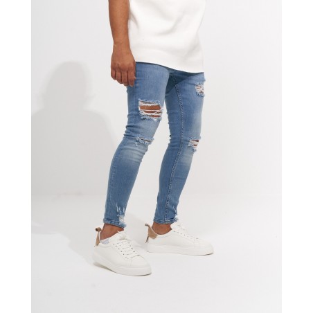Heren Slim Fit Vintage Gescheurde Denim Jeans | Martin Valen