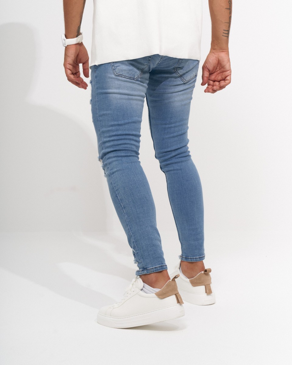 Heren Slim Fit Vintage Gescheurde Denim Jeans | Martin Valen